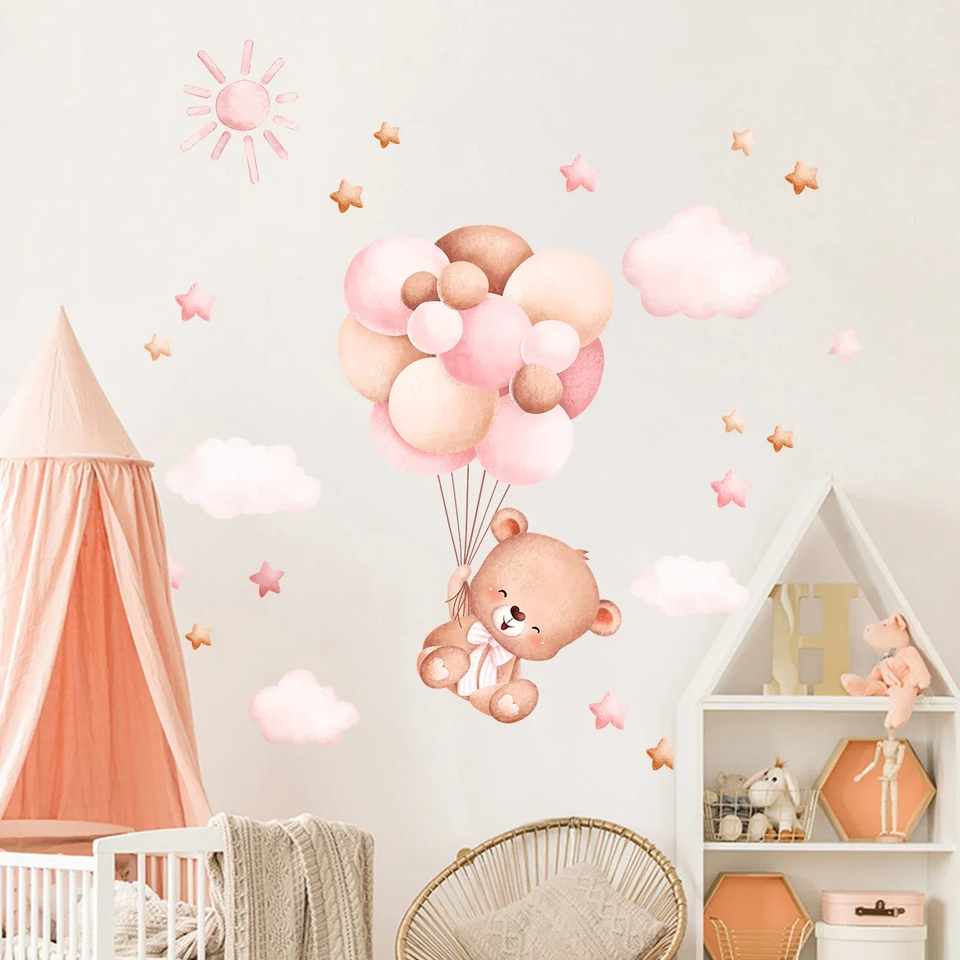 Wasserfarben-Cartoon-Ballon-Bä – Baby Girl Nursery Quotes Bewertung und Preis